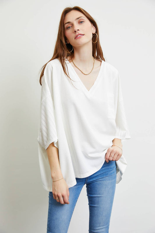 Curvy V Neck Oversized Top