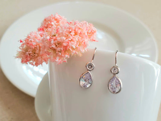 Multi Shaped Stone Fish Hook Earring