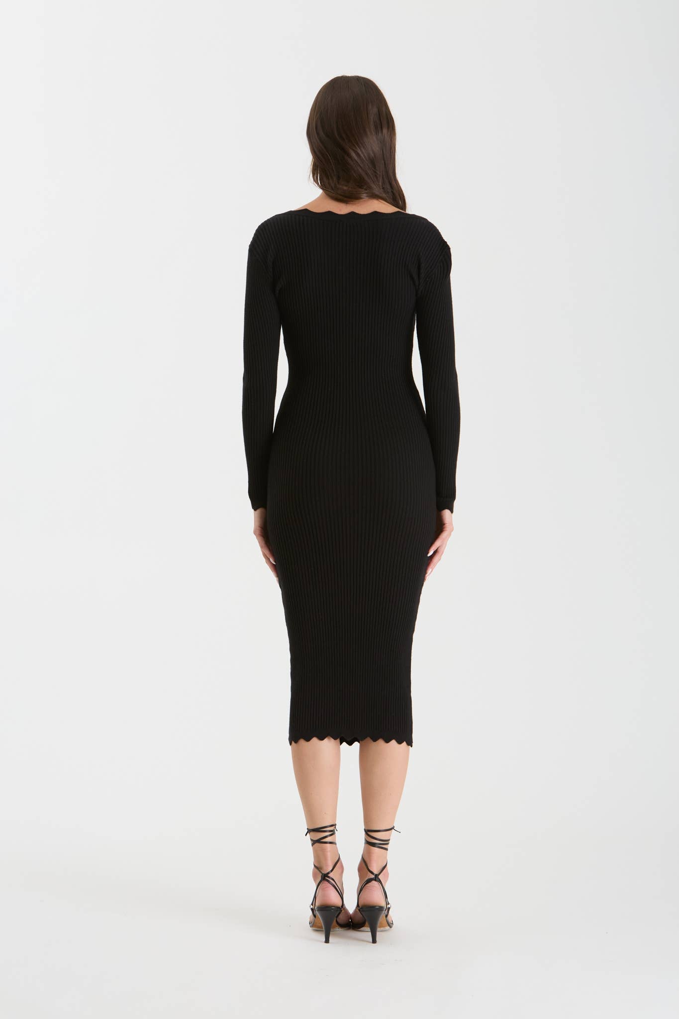 Darla Scalloped Ribbed Bodycon Dress