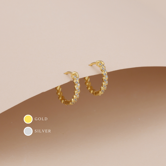 Pavé Hoop Earrings - Multiple Colors