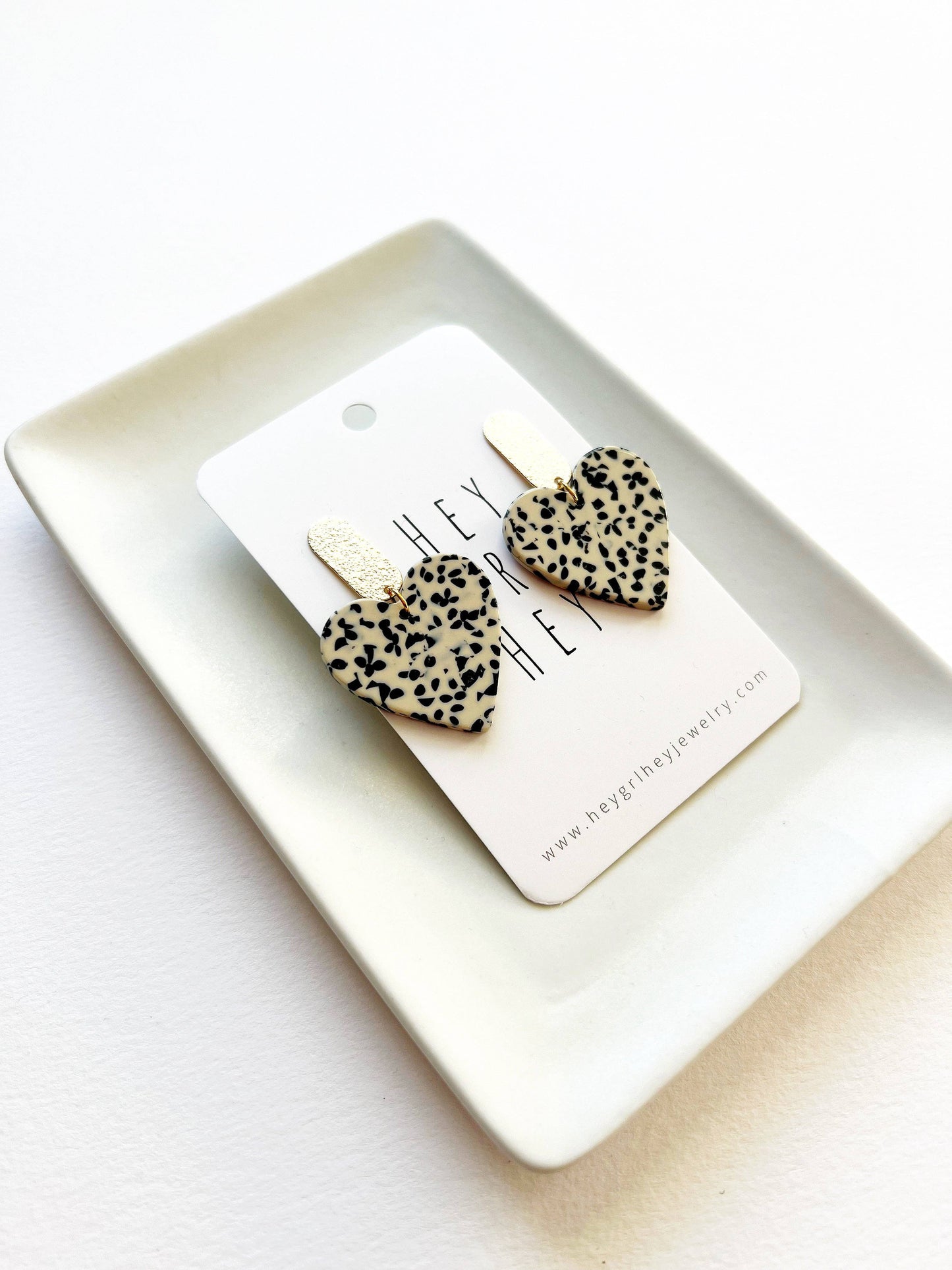 Dalmatian Heart Earrings