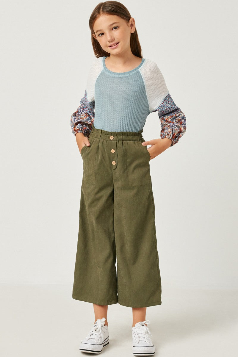 Girl's Brushed Wide Leg Pant