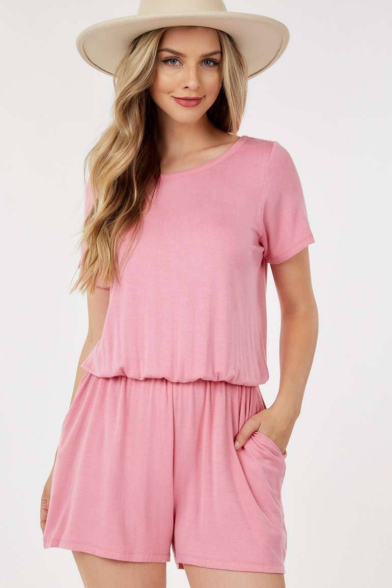 Rose Short Sleeve Romper S-XL