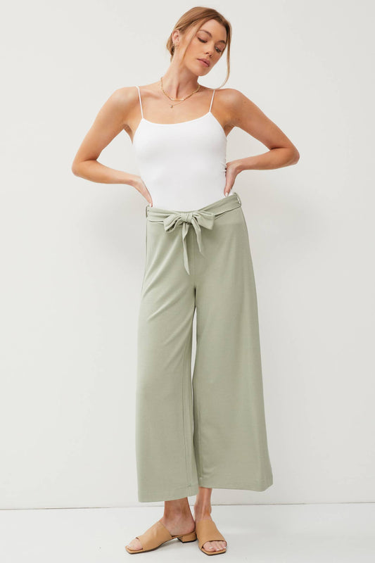 Bow Front Cropped Pants - Multiple Colors