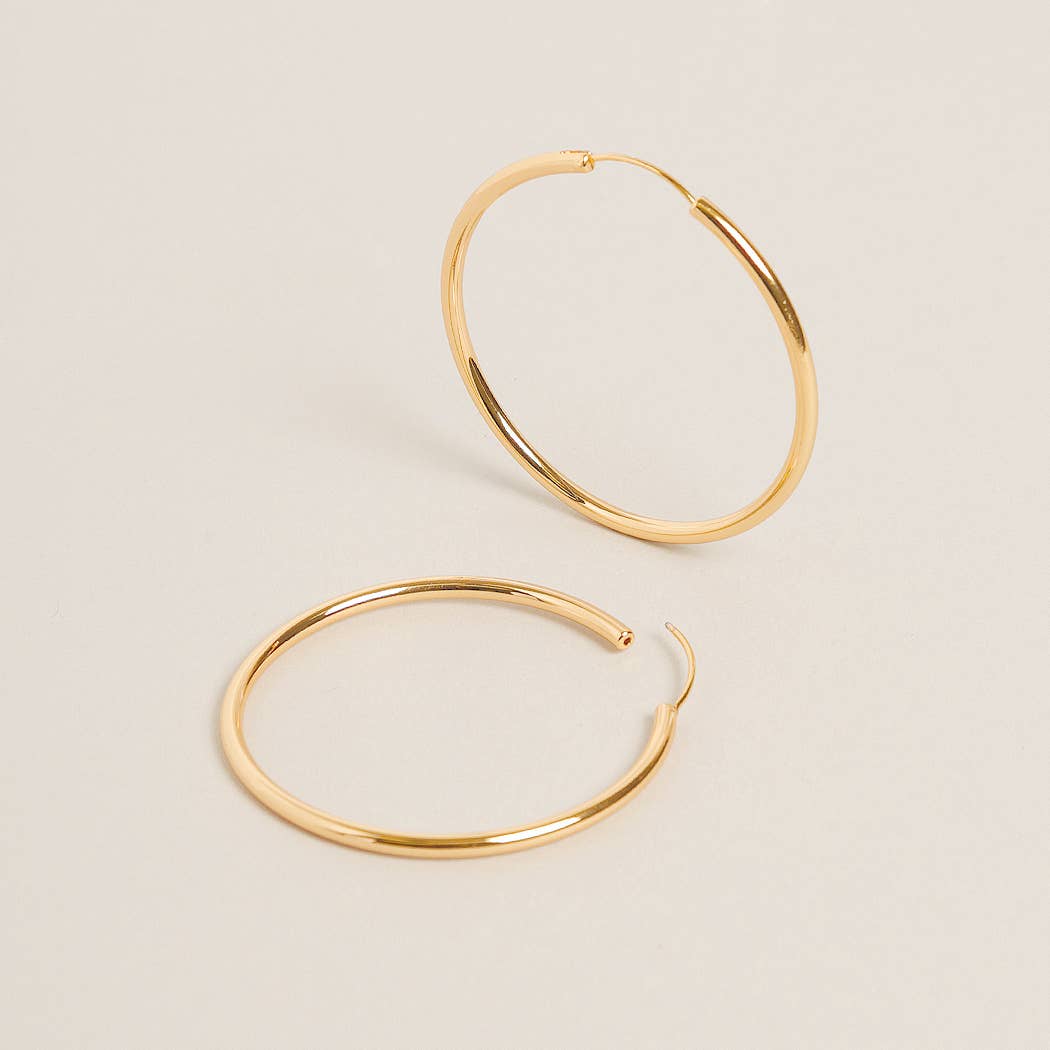 14K Gold Dipped Endless Hoop Earrings