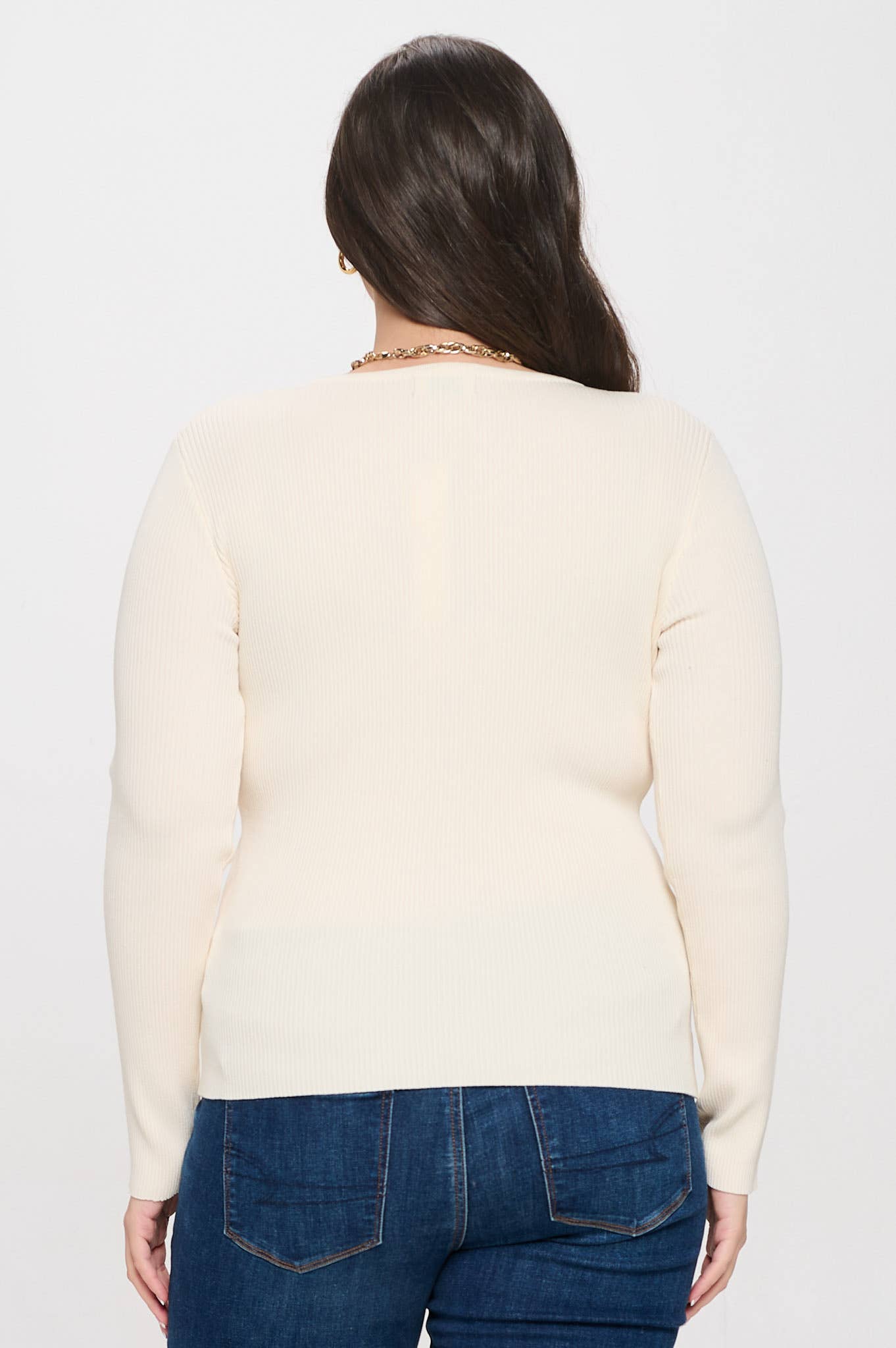 Curvy Vyla Long Sleeve Henley - Multiple Colors