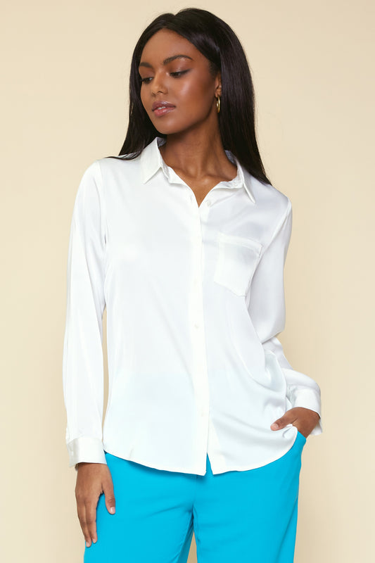Plus Size Recycled Fiber Classic Button Down