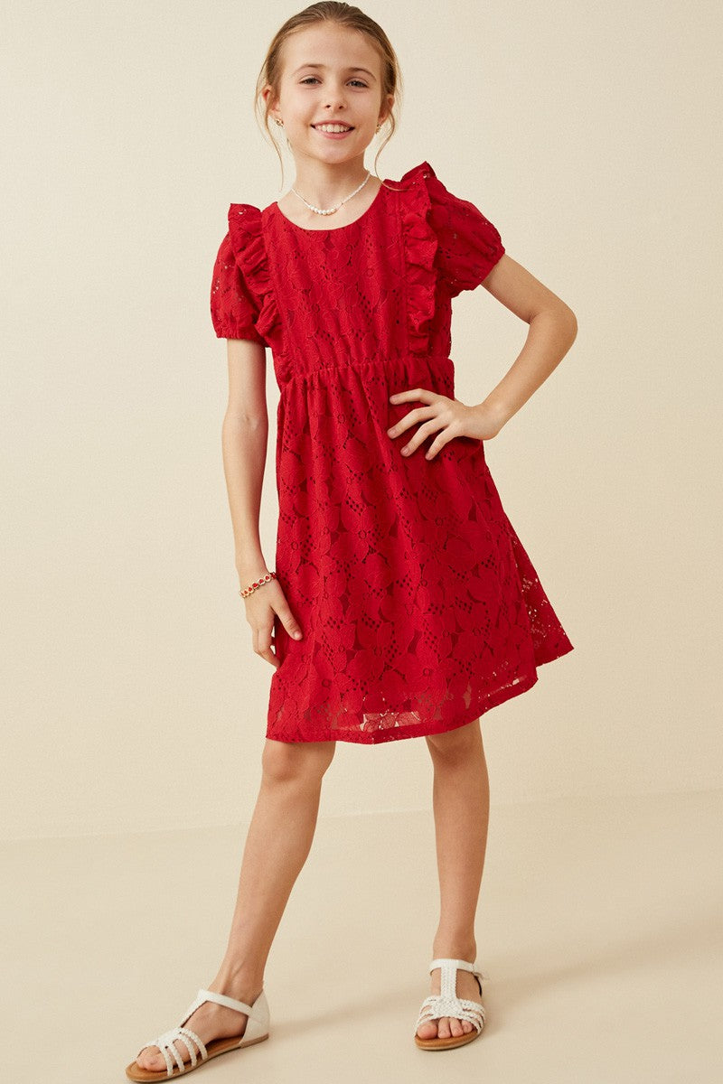 Girl's Floral Lace Dress