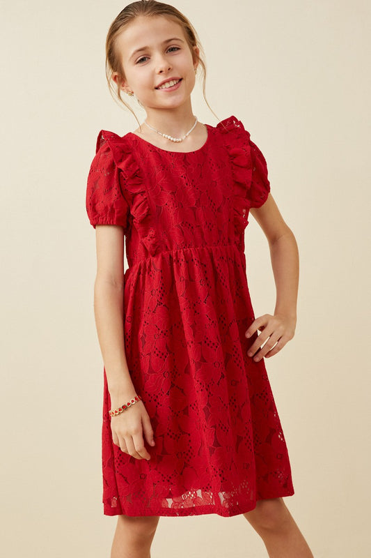 Girl's Floral Lace Dress