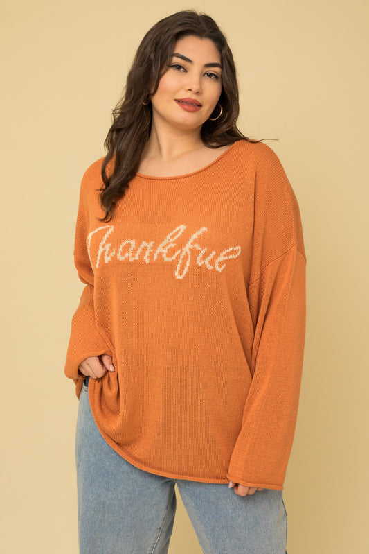 Reg & Plus Thankful Sweater