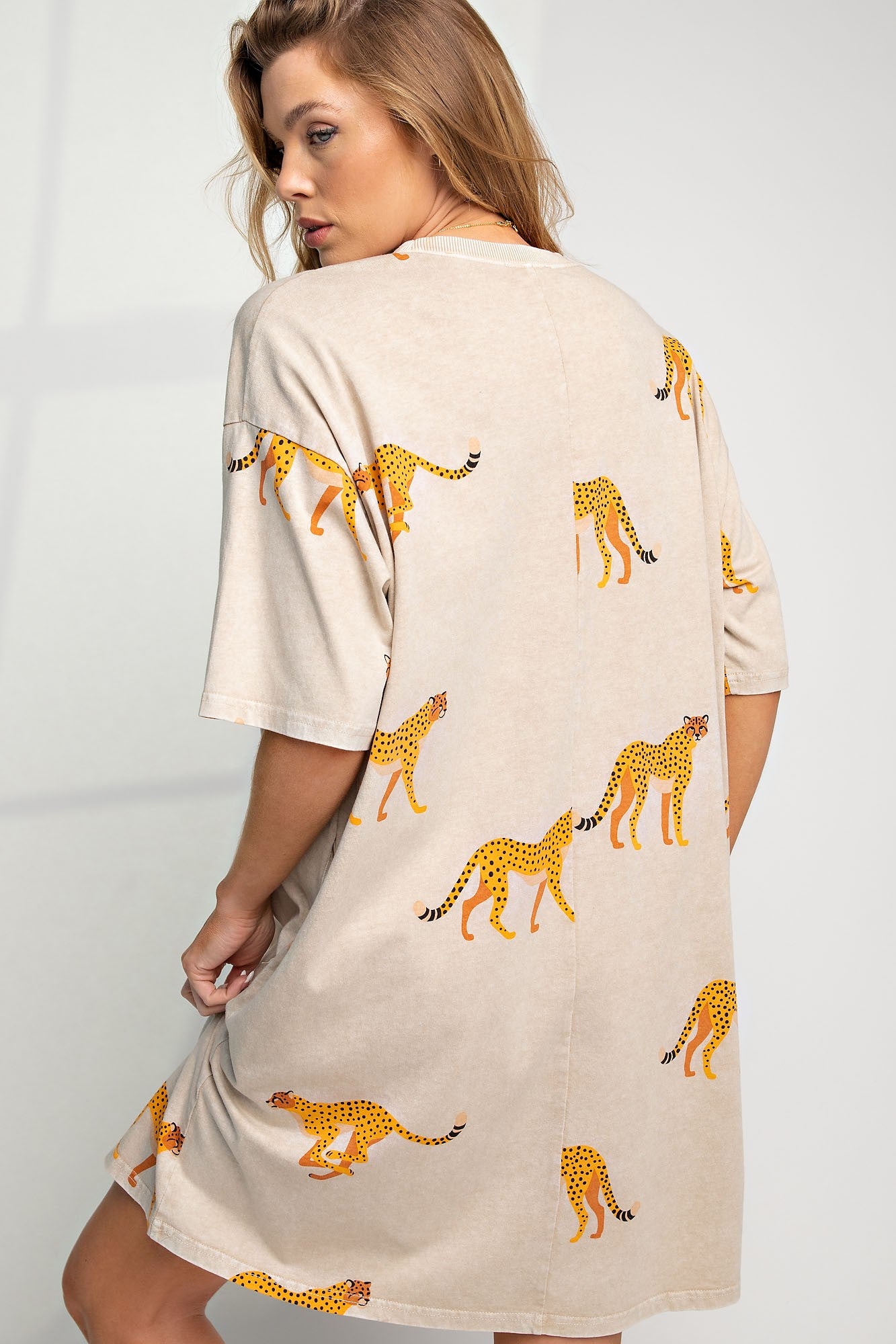 Cheetah Print Shirt Dress - Multiple Colors