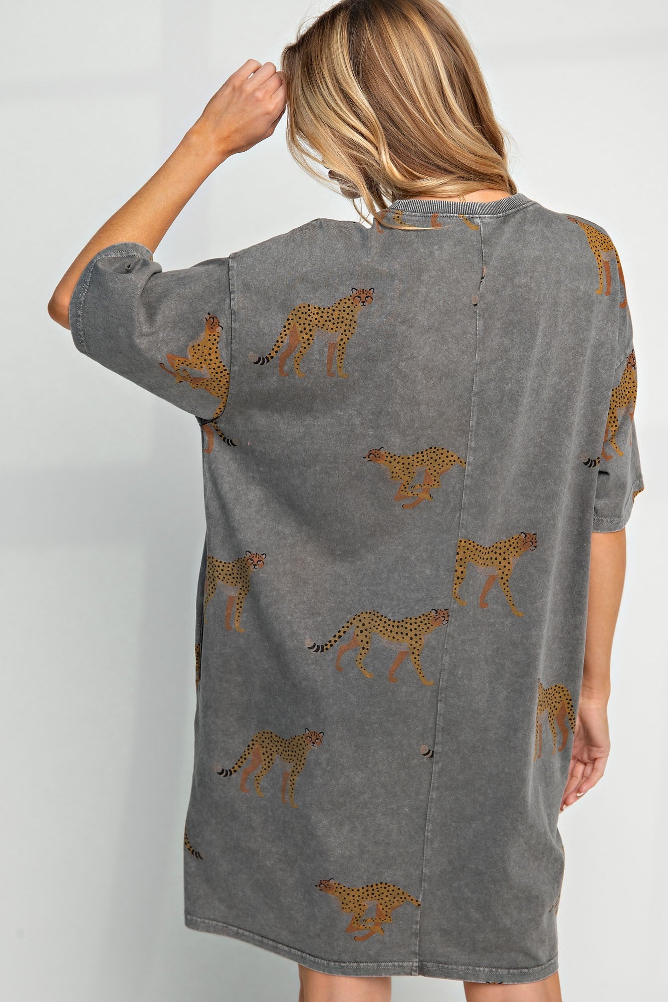 100% Cotton Cheetah Print Shirt Dress - Multiple Colors