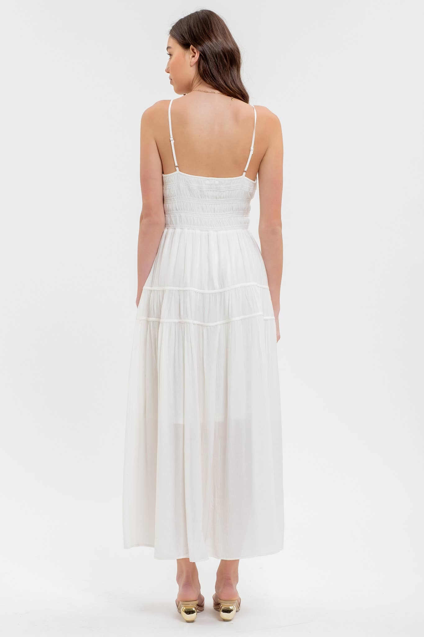 Bella Off White Sleeveless Maxi Dress