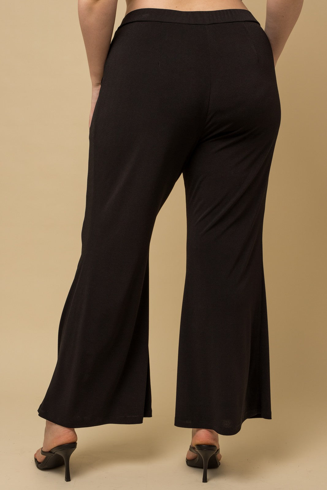 Plus Size Black Flare Dress Pants