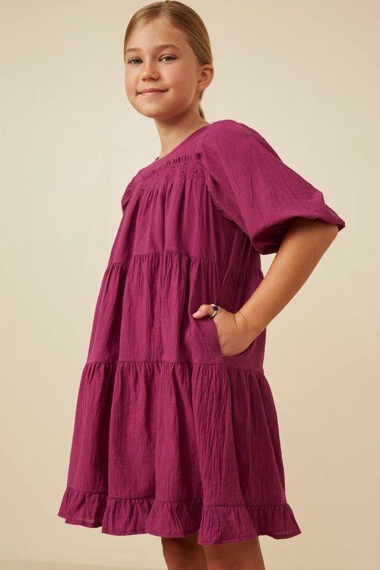 Girl's Tiered Berry Dress