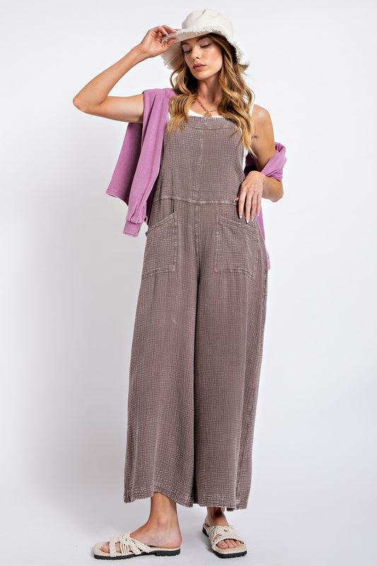 Mineral Washed Cotton Gauze Jumpsuit - New Color