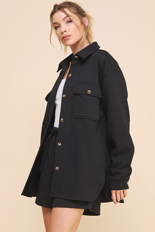 Sloane Jacquard Shacket - Multiple Colors