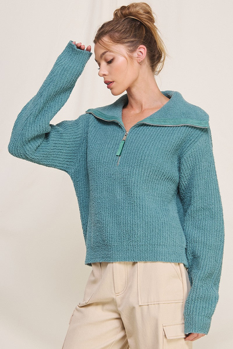 Soft Half Zip Sweater Pullover