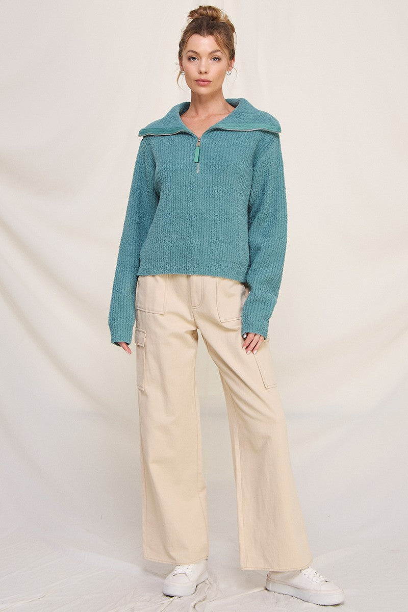 Soft Half Zip Sweater Pullover