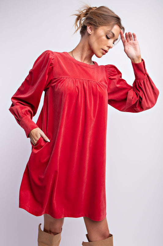 Peasant Sleeve Dress - Multiple Colors