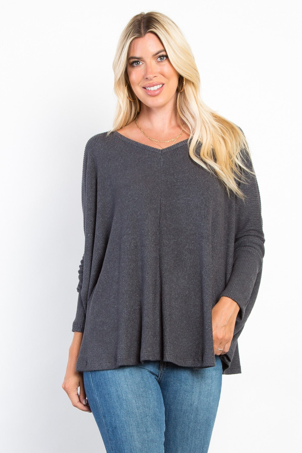 Plus Size Brushed Ribbed Top