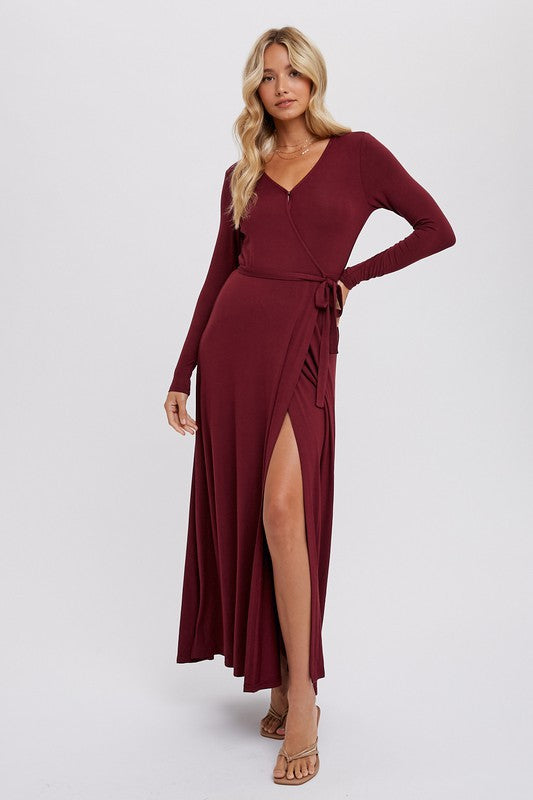 Kara Knit Wrap Maxi Dress