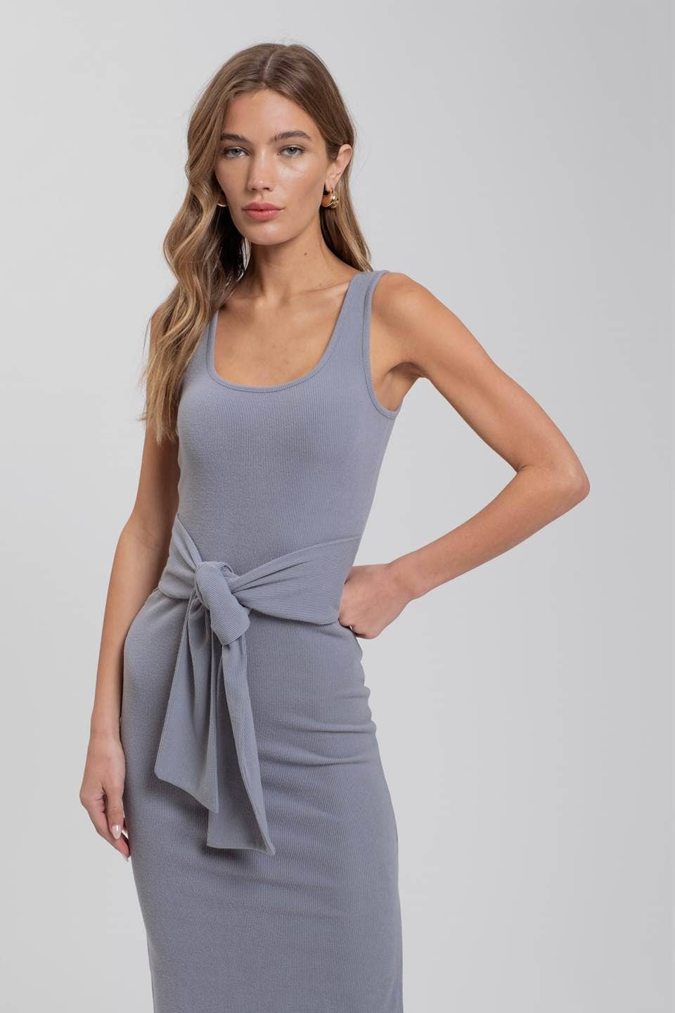 Jacqueline Front Tie Midi Dress- New Color