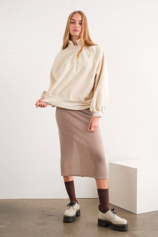 Cream Balloon Sleeve Pullover