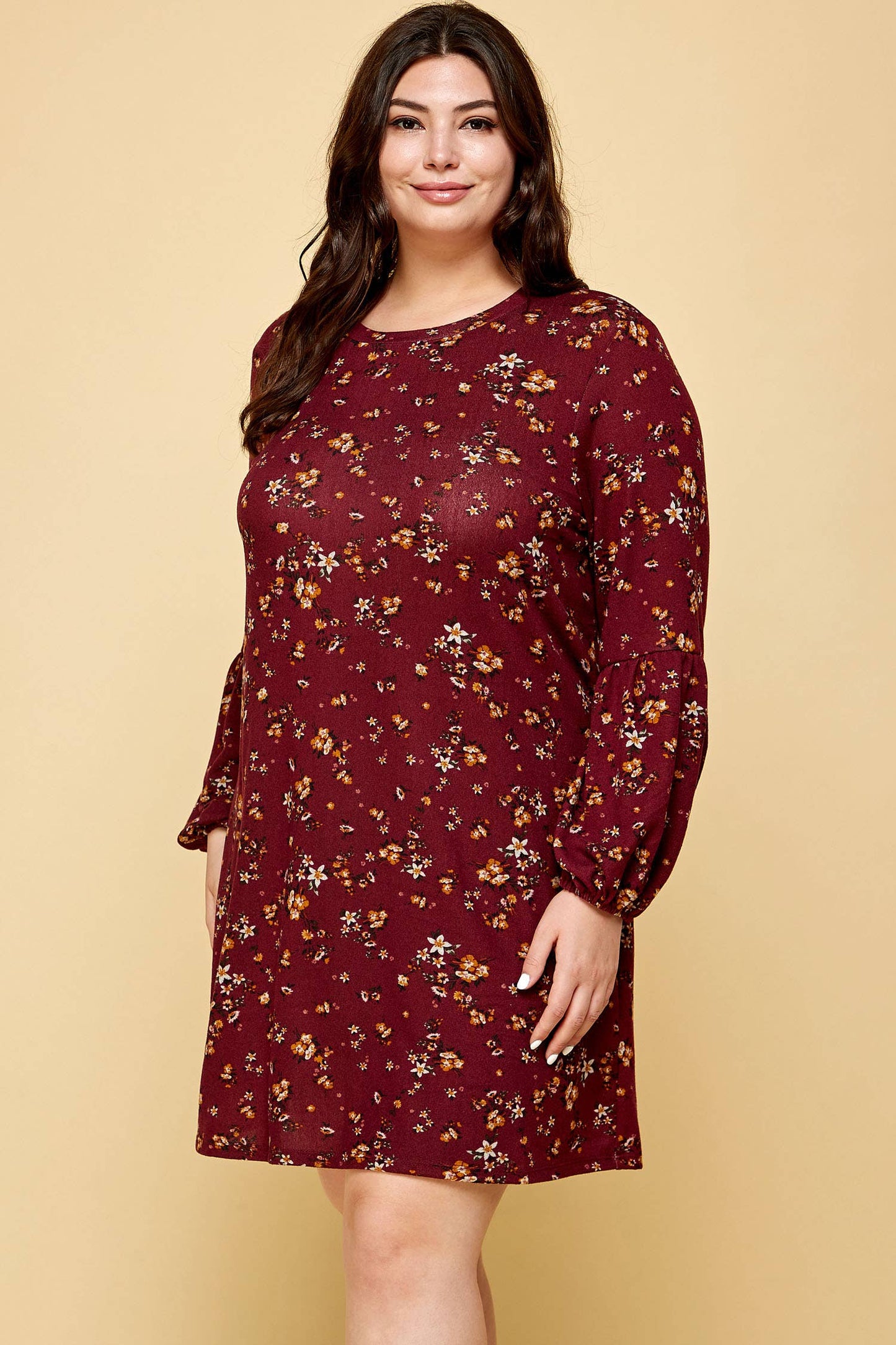 Curvy Adelle Floral Sweater Dress - Multiple Colors