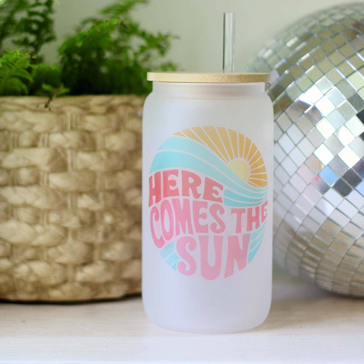 Here Comes the Sun Can Glass