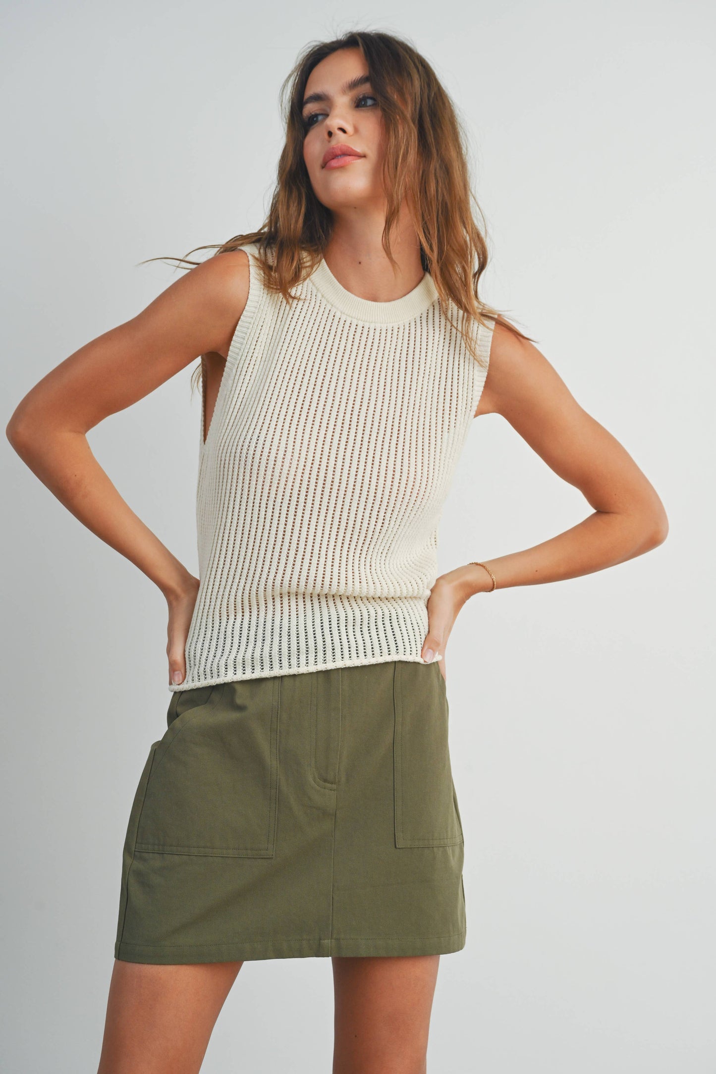 Birdie Rib Knit Sweater Vest - Multiple Colors