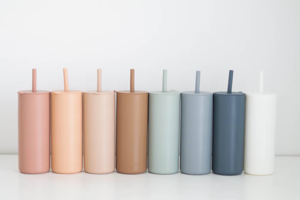 Minimalist Silicone Straw Cup - Multiple Colors