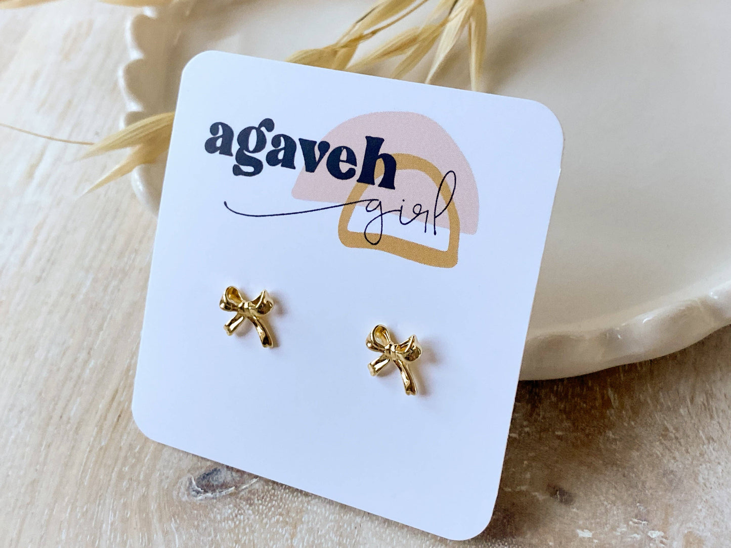 Gold Bow Earrings