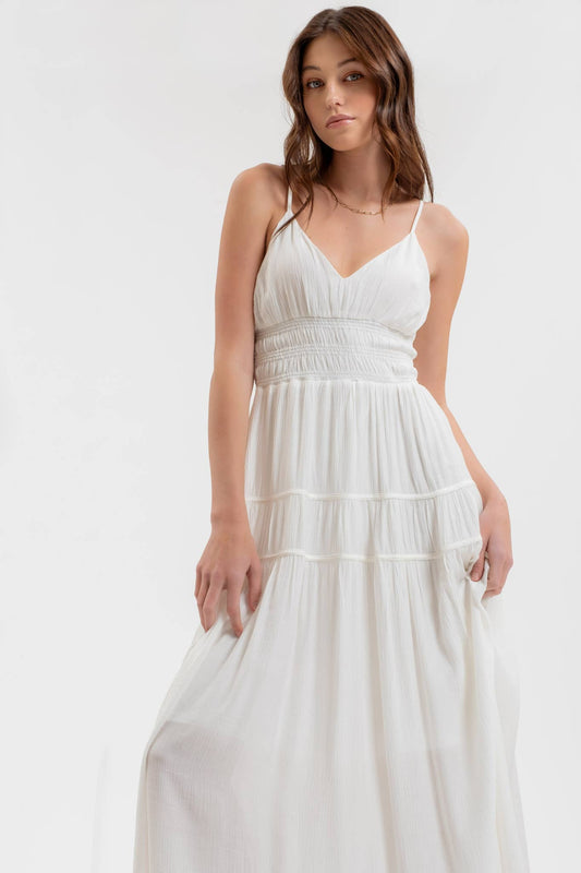 Bella Off White Sleeveless Maxi Dress