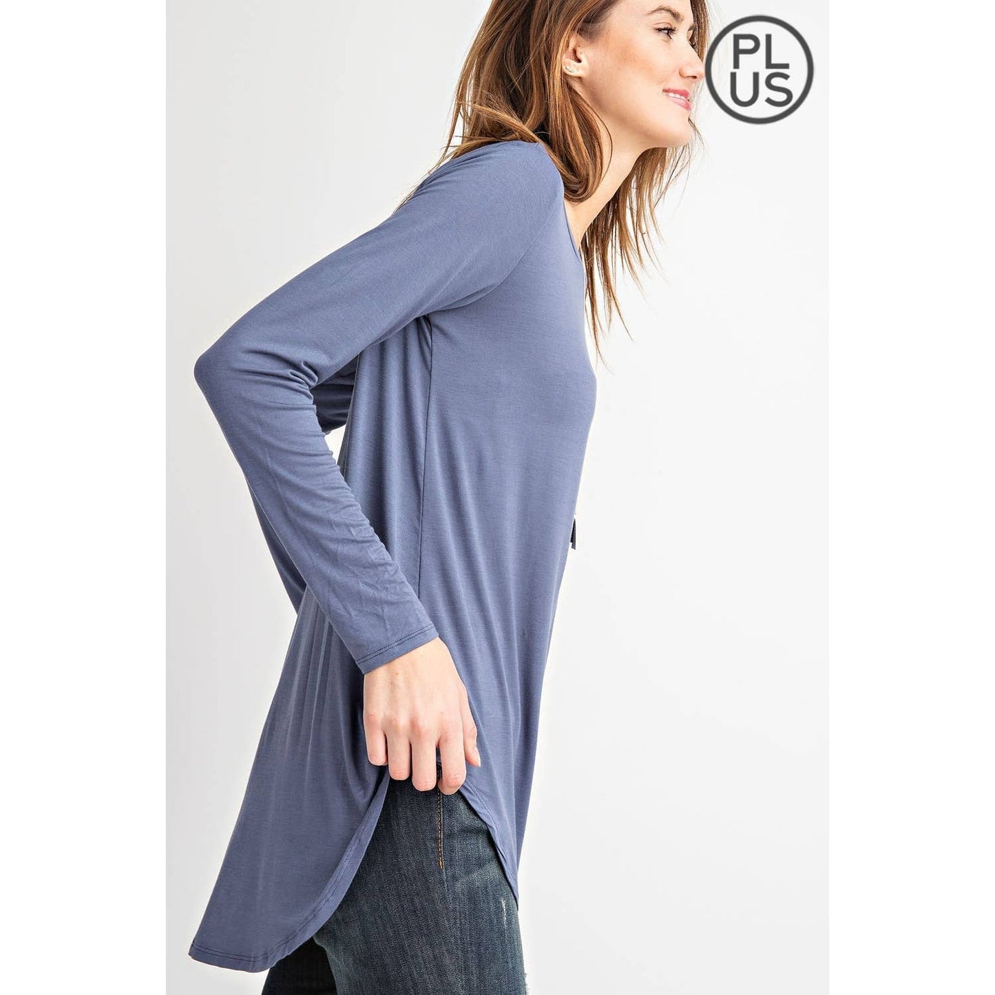 Curvy Round Hem Top - Multiple Colors