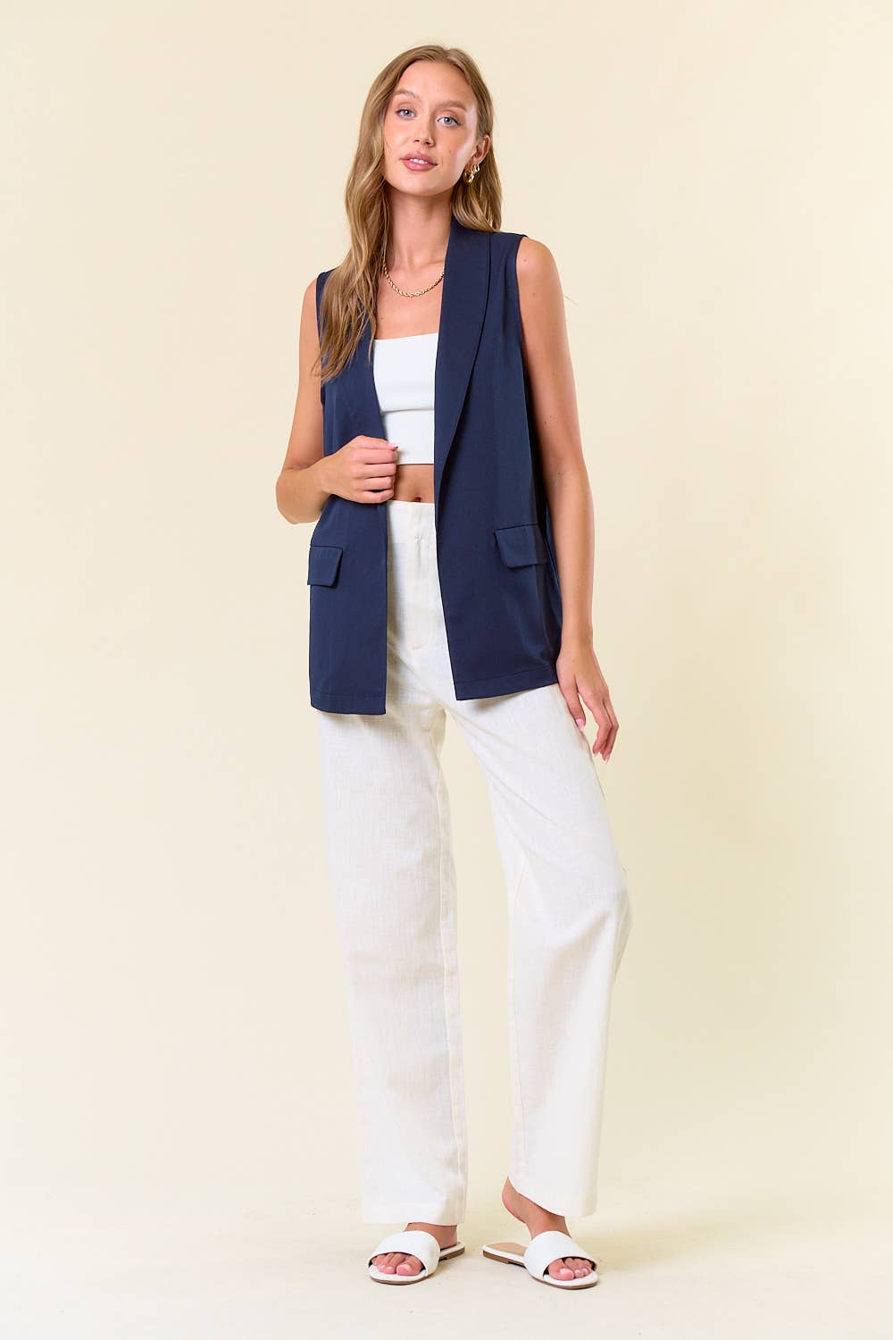 Viviette Open Vest Blazer - Multiple Colors