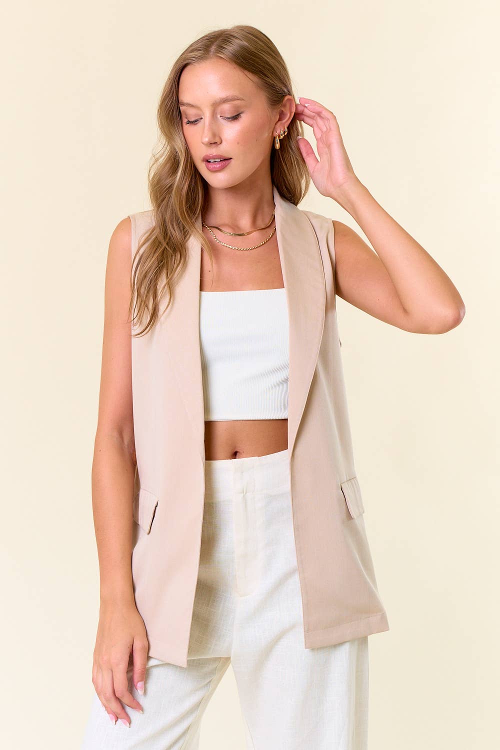 Viviette Open Vest Blazer - Multiple Colors