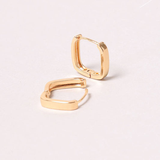 14K Gold-Dipped Square Hoops - Multiple Colors