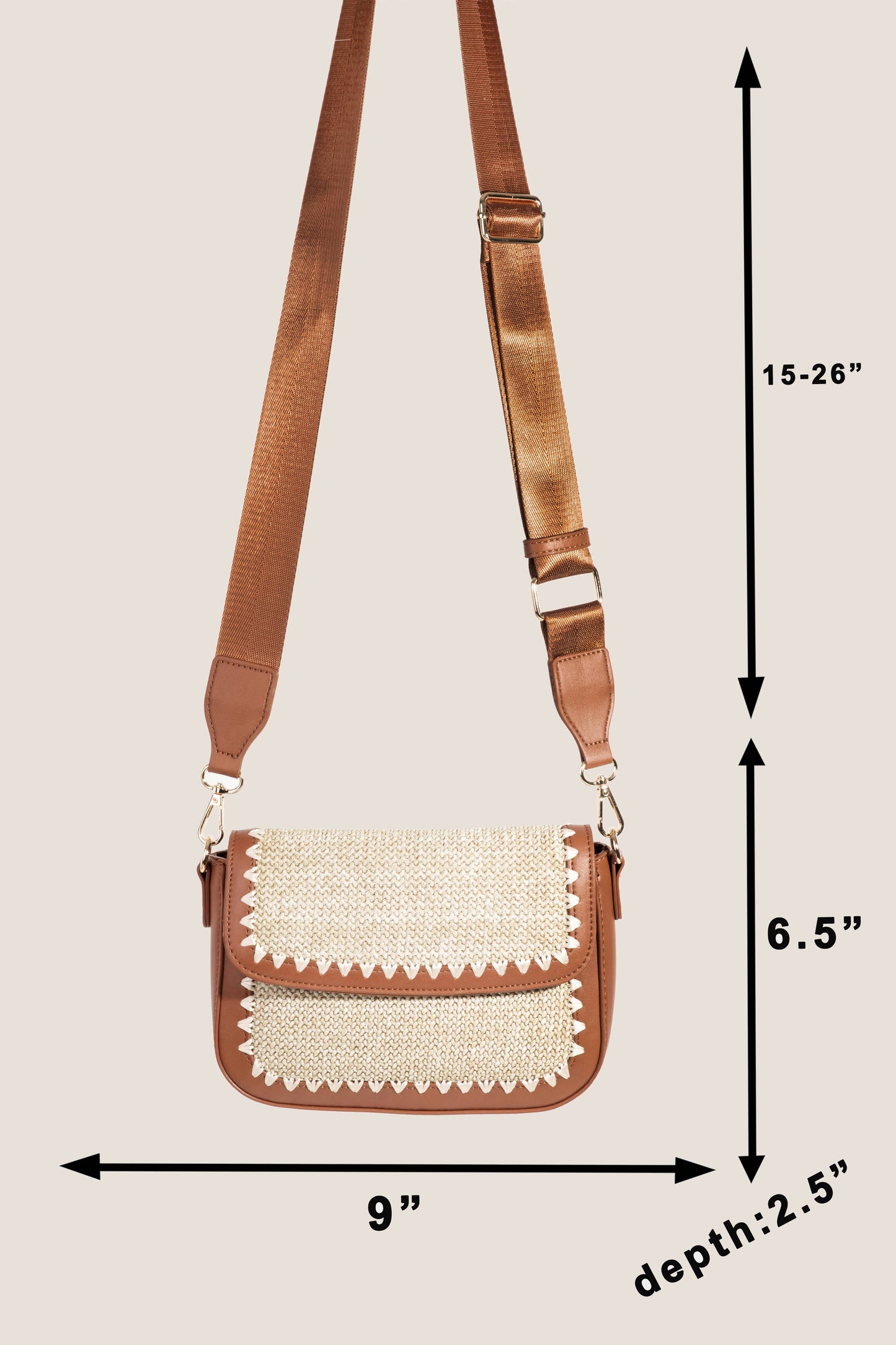 Braided Faux Leather Crossbody Bag