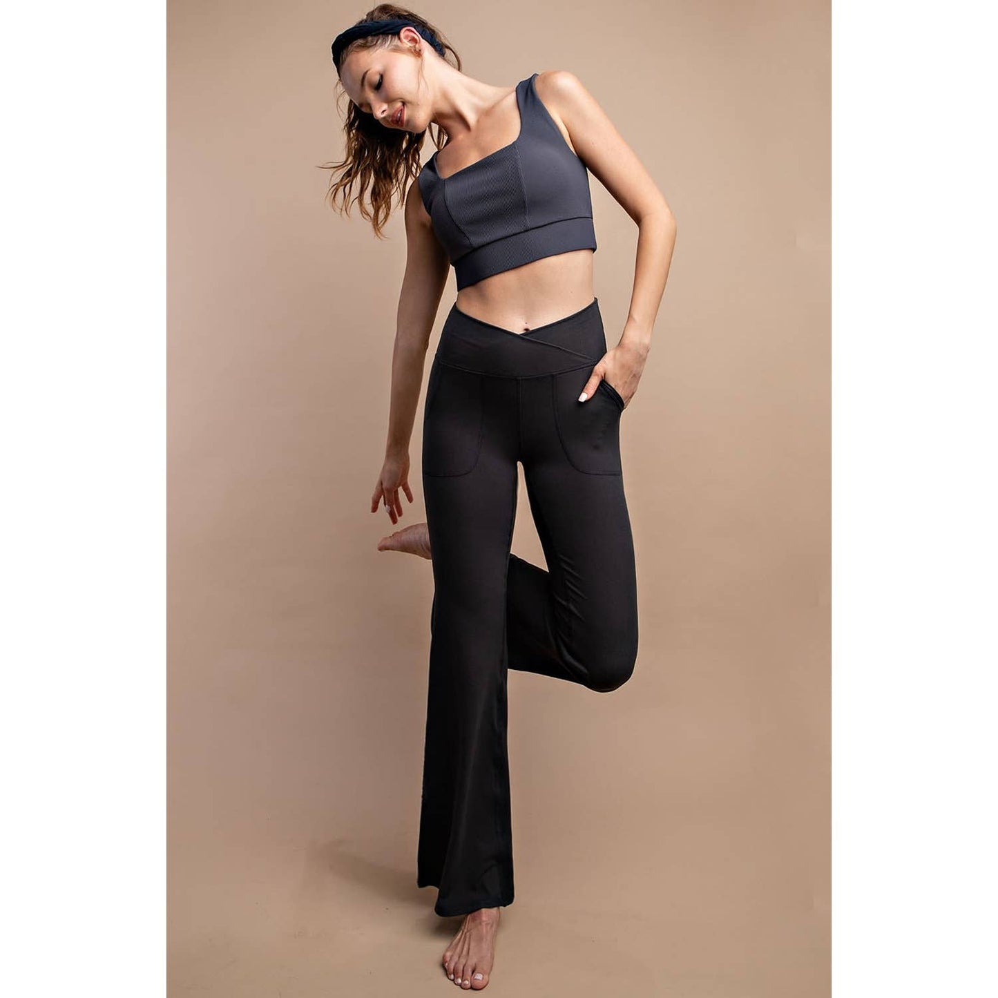 V Waist Flared Yoga Pants - Multiple Colors