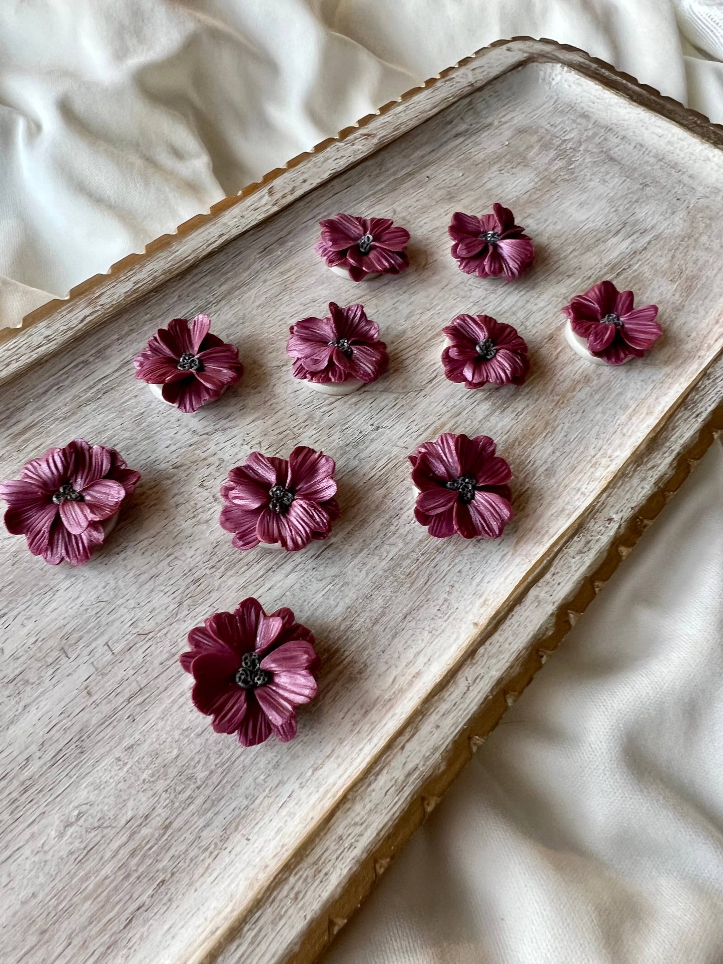 Realistic Floral Stud Earrings