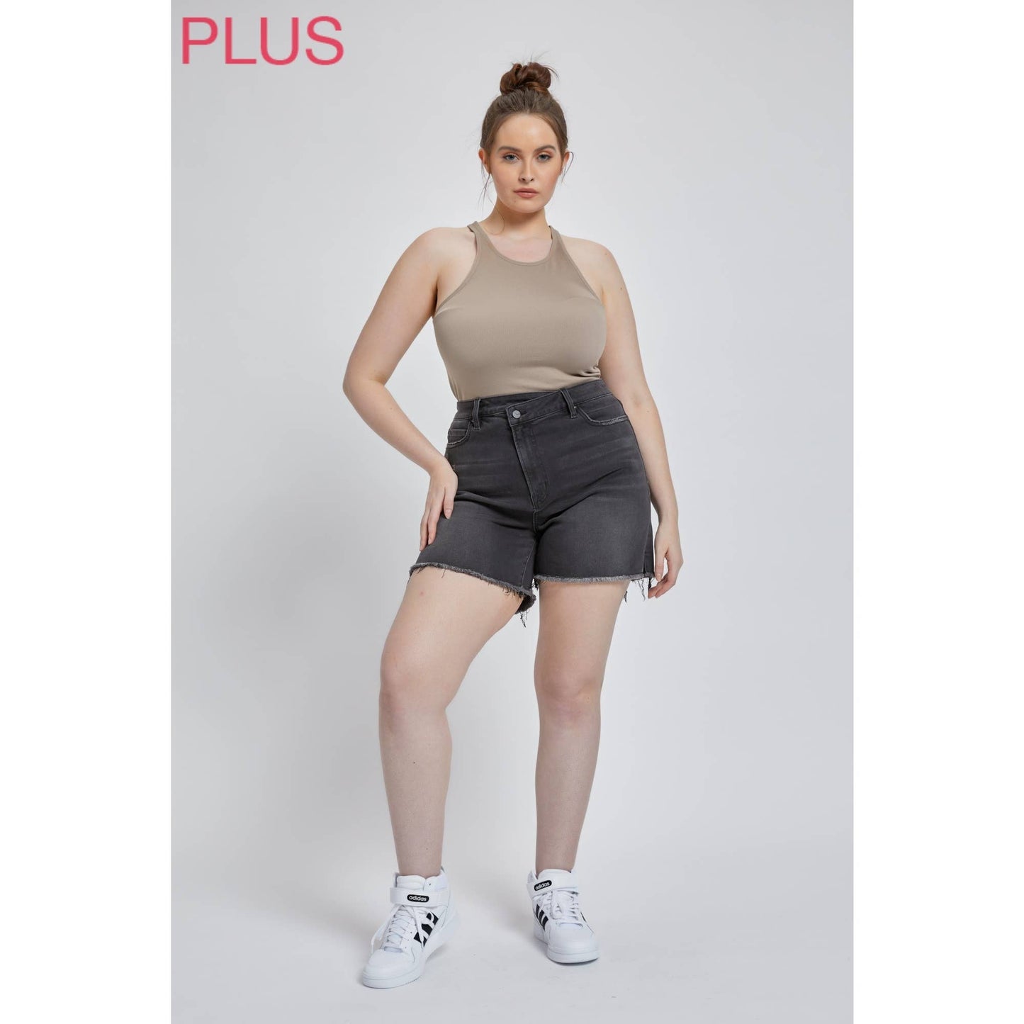 Curvy High Rise Cross Over Shorts XL-3X