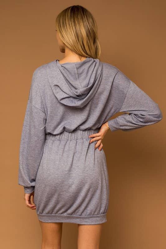 Long Sleeve Kangaroo Pocket Hoodie Dress