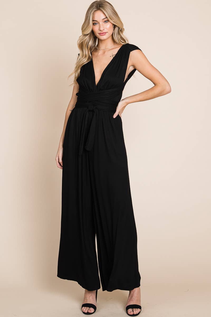 Black Multiway Soft Knit Jumpsuit