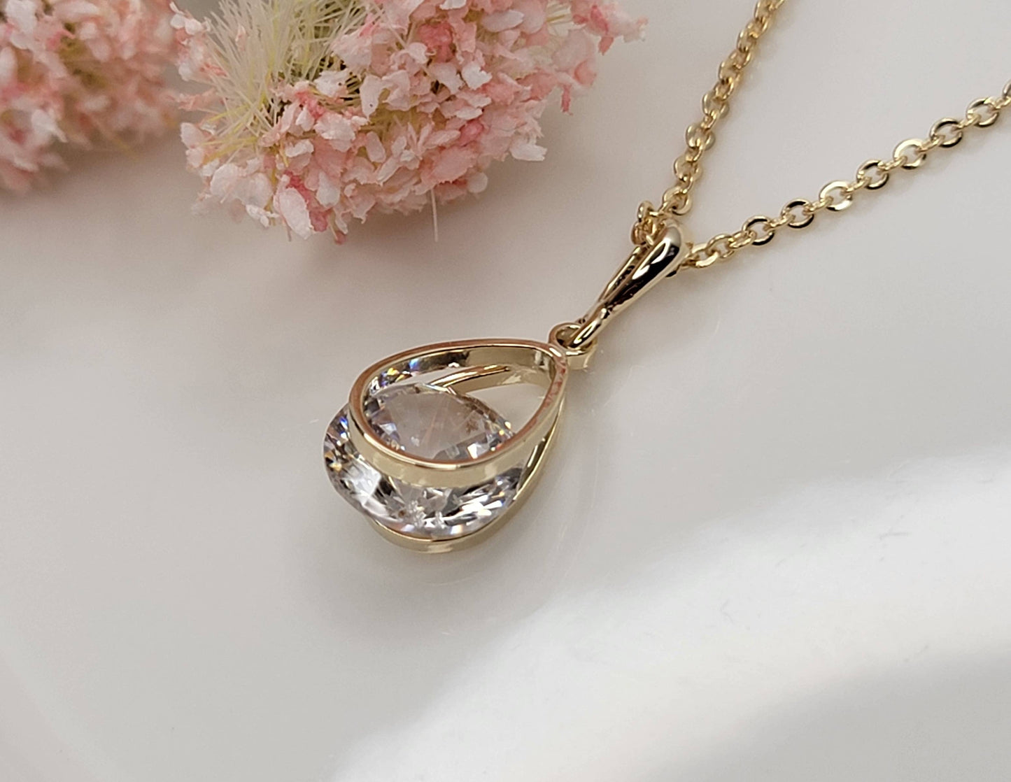 CZ Diamond Cut Necklace