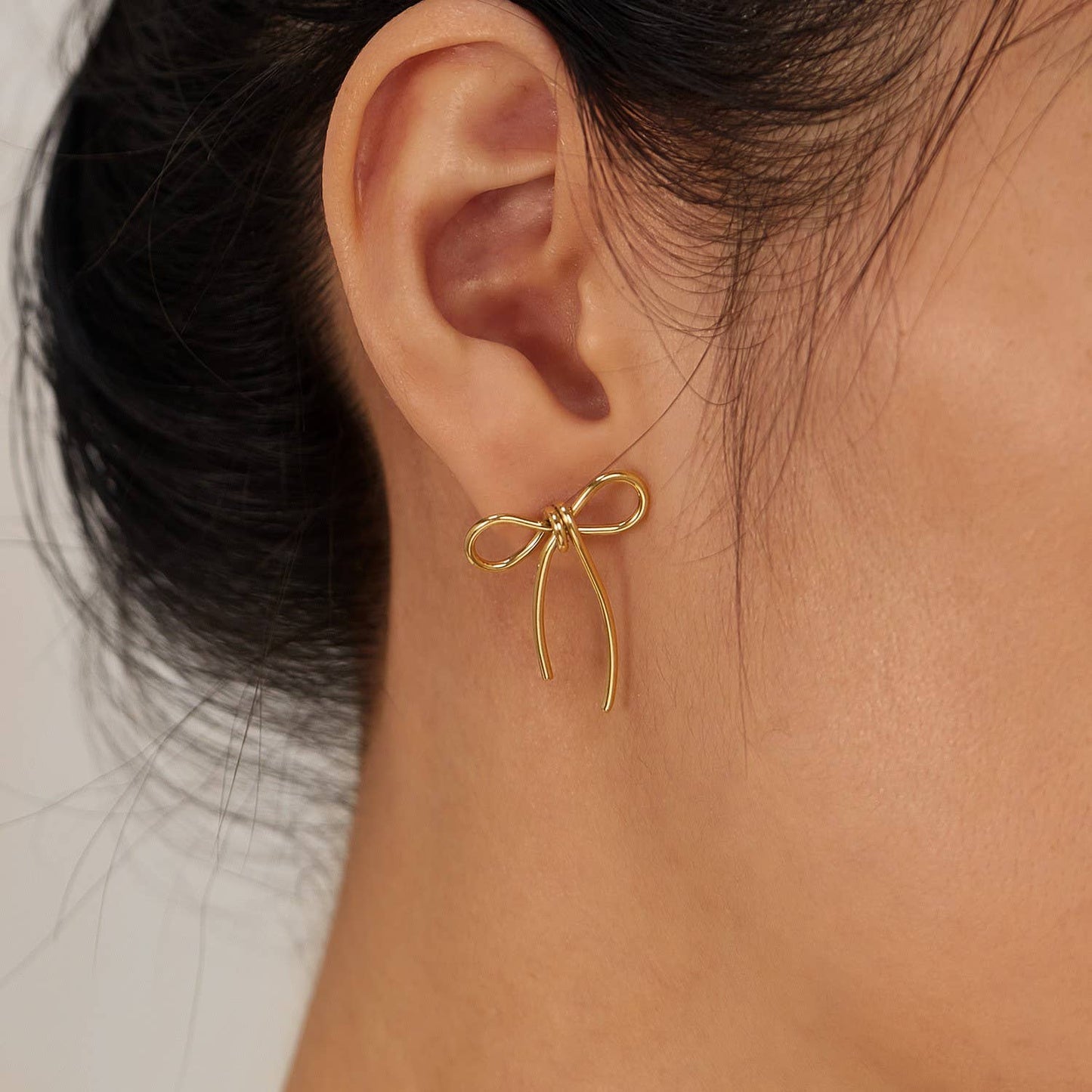 18K Gold Dipped Bow Earrings