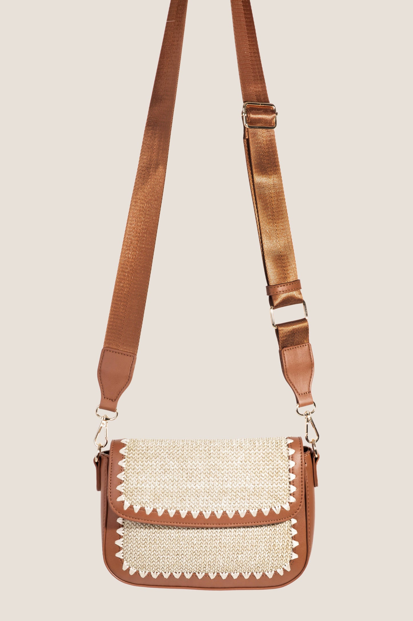 Braided Faux Leather Crossbody Bag