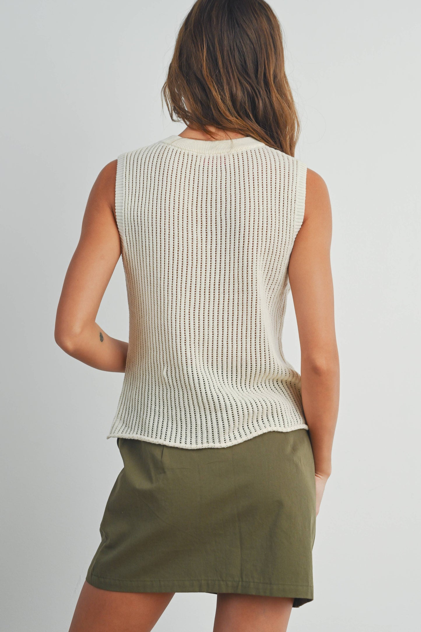 Birdie Rib Knit Sweater Vest - Multiple Colors