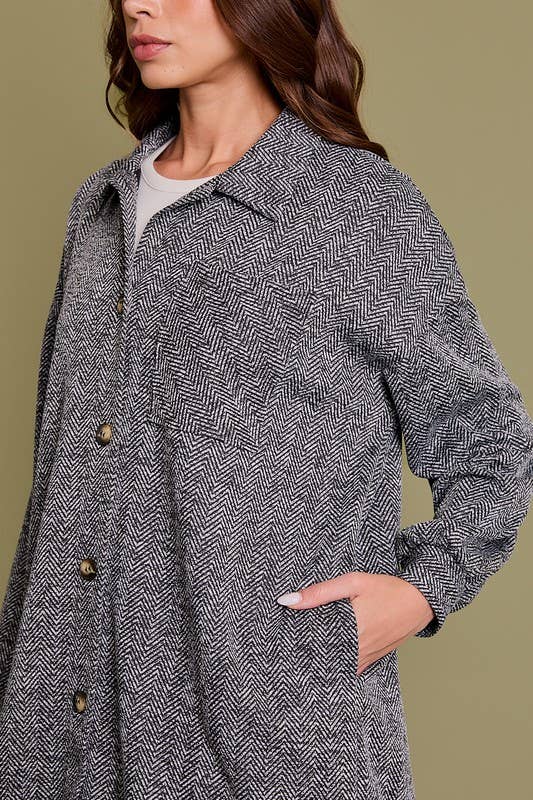 Lorna Long Sleeve Button Down Long Shacket