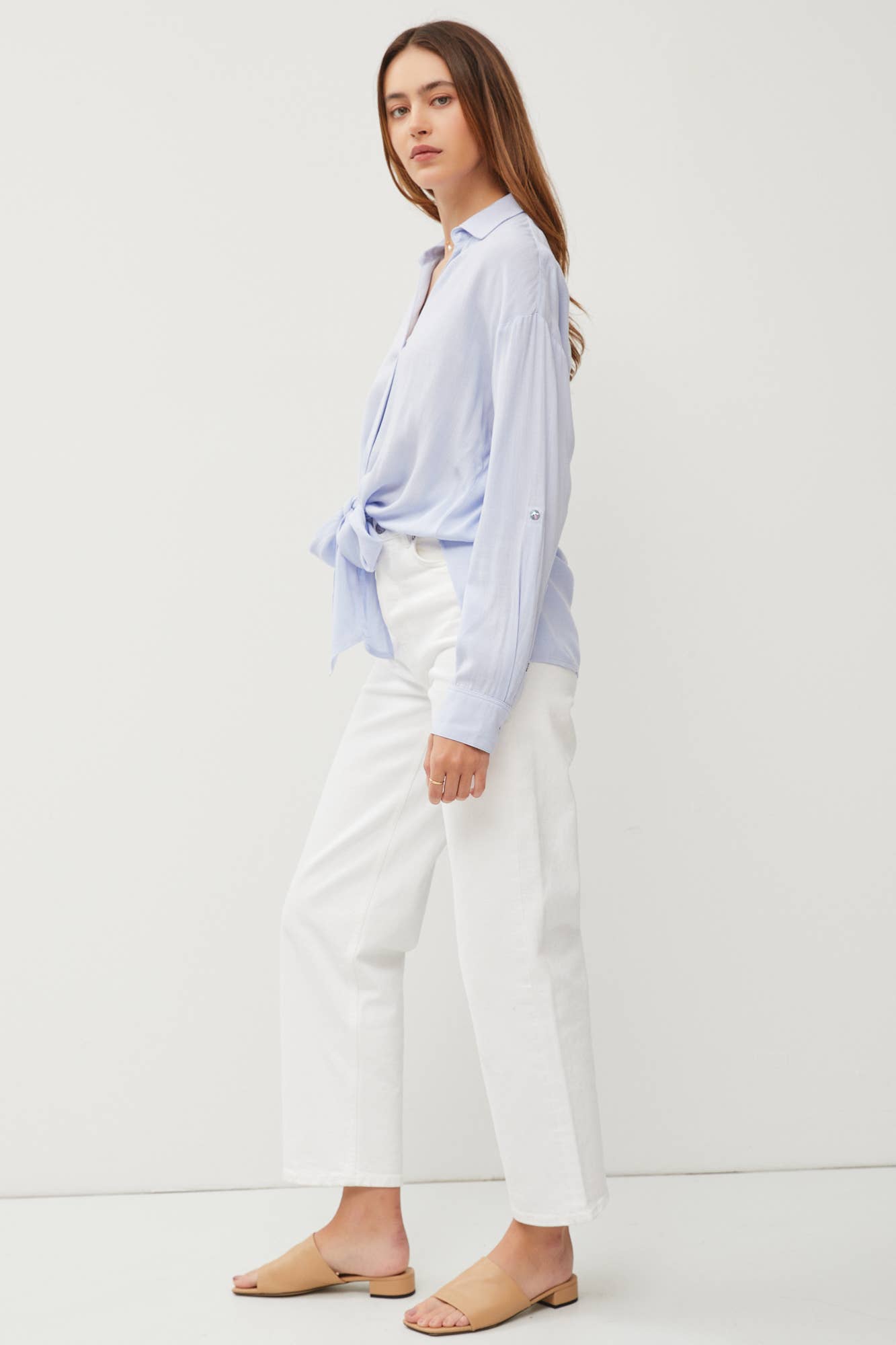 Tie Front Blouse - Multiple Colors